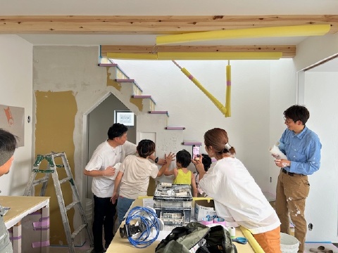 藤枝市志太K様邸塗り壁体験