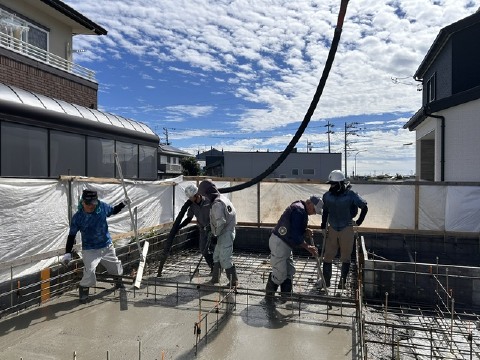 焼津市西小川M様邸コンクリート打設
