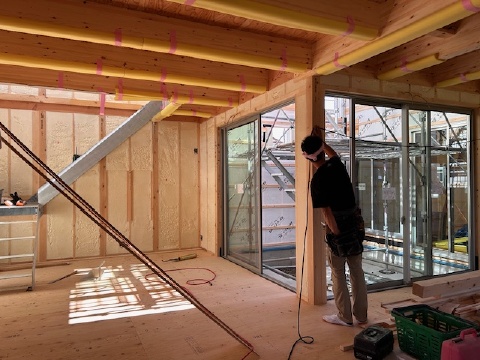 焼津市大村のソラマド床張り