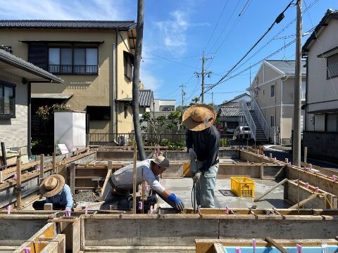焼津市五ケ堀之内C様邸　コンクリート打設