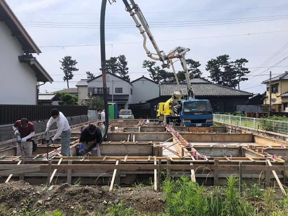 用宗長井様邸立上りｺﾝｸﾘｰﾄ打設