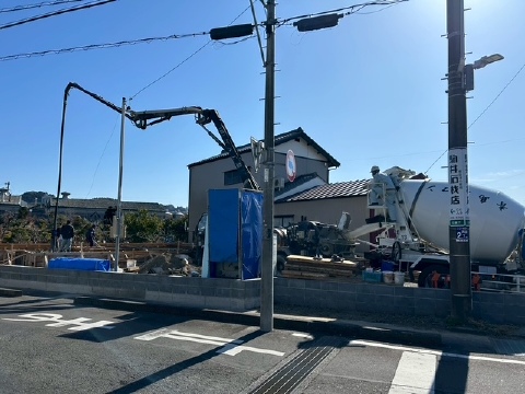 焼津市石脇O様邸スラブコンクリート打設