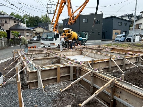 富士市今泉M様邸コンクリート打設