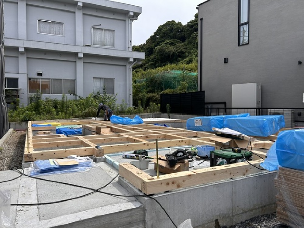 静岡市駿河区向手越T様邸土台据え2