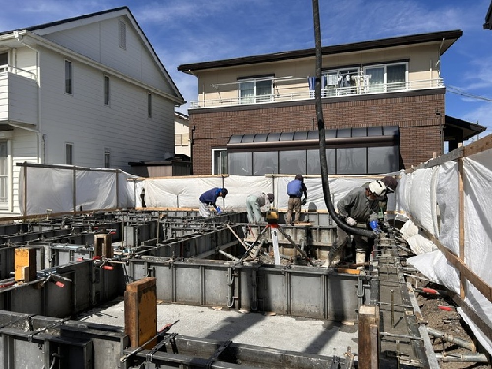 焼津市西小川M様邸立上りコンクリート打設