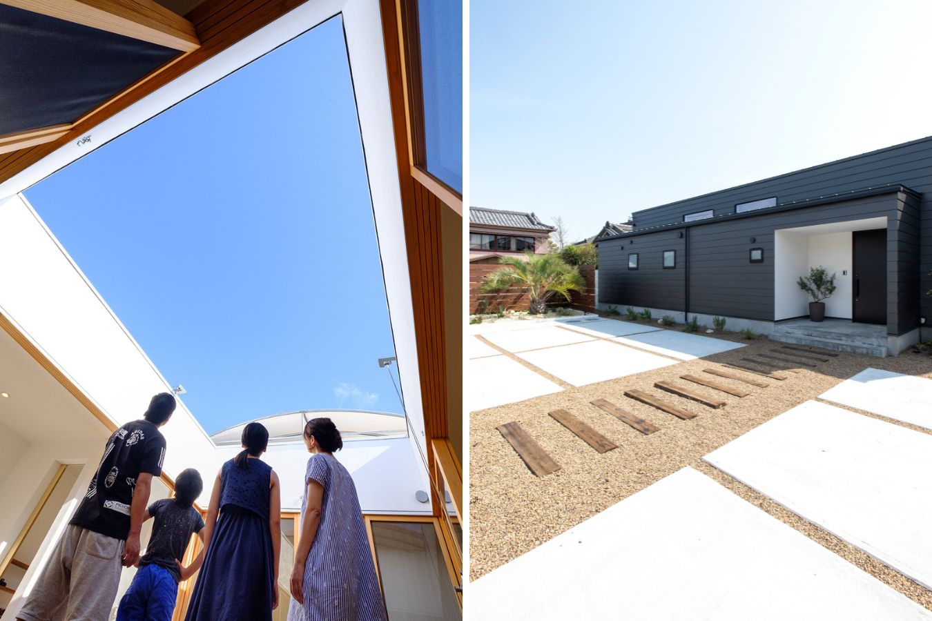 裏から見た現代住宅 別海町】「リビングを中心に生活できる 回遊導線の平屋」住宅完成見